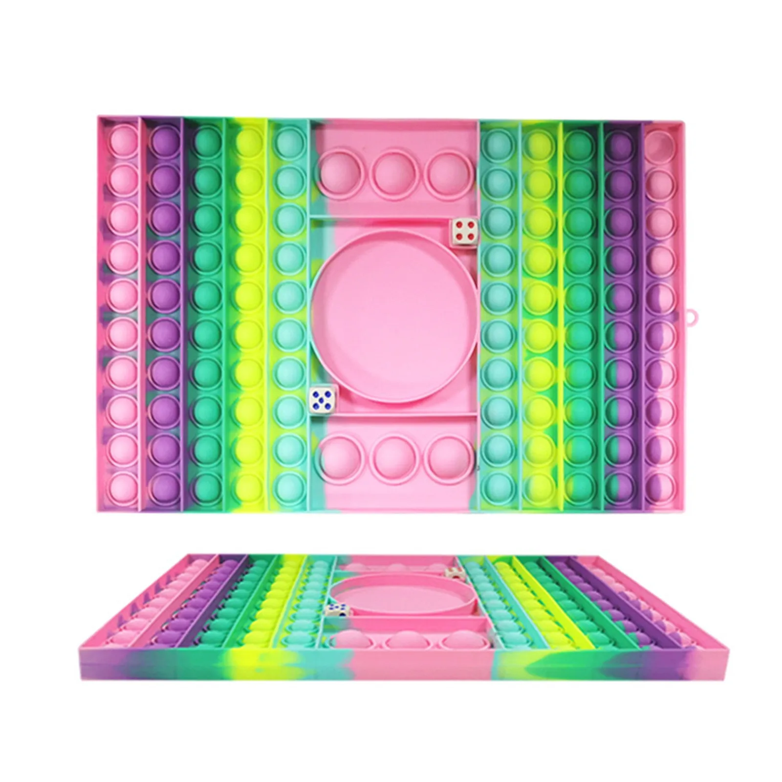 

Big Size Game Fidget Toys 25Rainbow Chess Board Push Bubble Stress Relief Sensory Toy for Parent-Child Time Interactive Game Toy