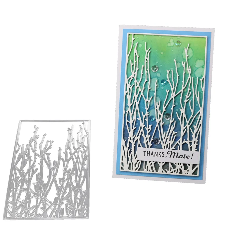 

Rectangle Frame Metal Cutting Dies Seaweed Background Scrapbooking Paper/photo Cards Embossing Stencil Die