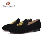 PiergitarНовинка, Классическая детская повседневная обувь ручной работы с вышивкой, детский флисовый туфель красного цвета подошва Детские Лоферы для дня рождения