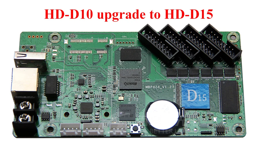 HD-D15(HD-D10) асинхронный 640*64 пикселей(384*64 для HD-D10), полноцветный светодиодный дисплей 4* HUB75