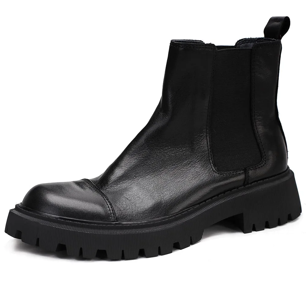 

Chelsea Boots Army Shoes Men British Retro Cowboy Boots Men Ankle Boots Cowhide Fashion Autumn Winter Genuine Leather Mens Boots