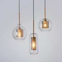 loft modern pendant light glass ball hanging lamp kitchen light fixture dining hanglamp living room luminaire