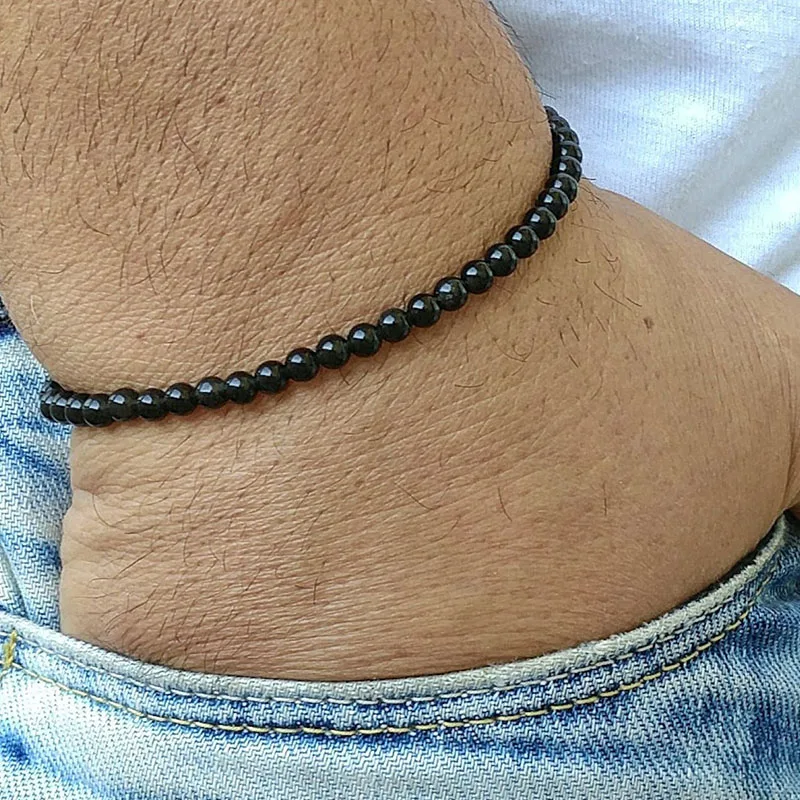 Mens Bracelet Black Obsidian Bracelet Perle Homme Men Bracel
