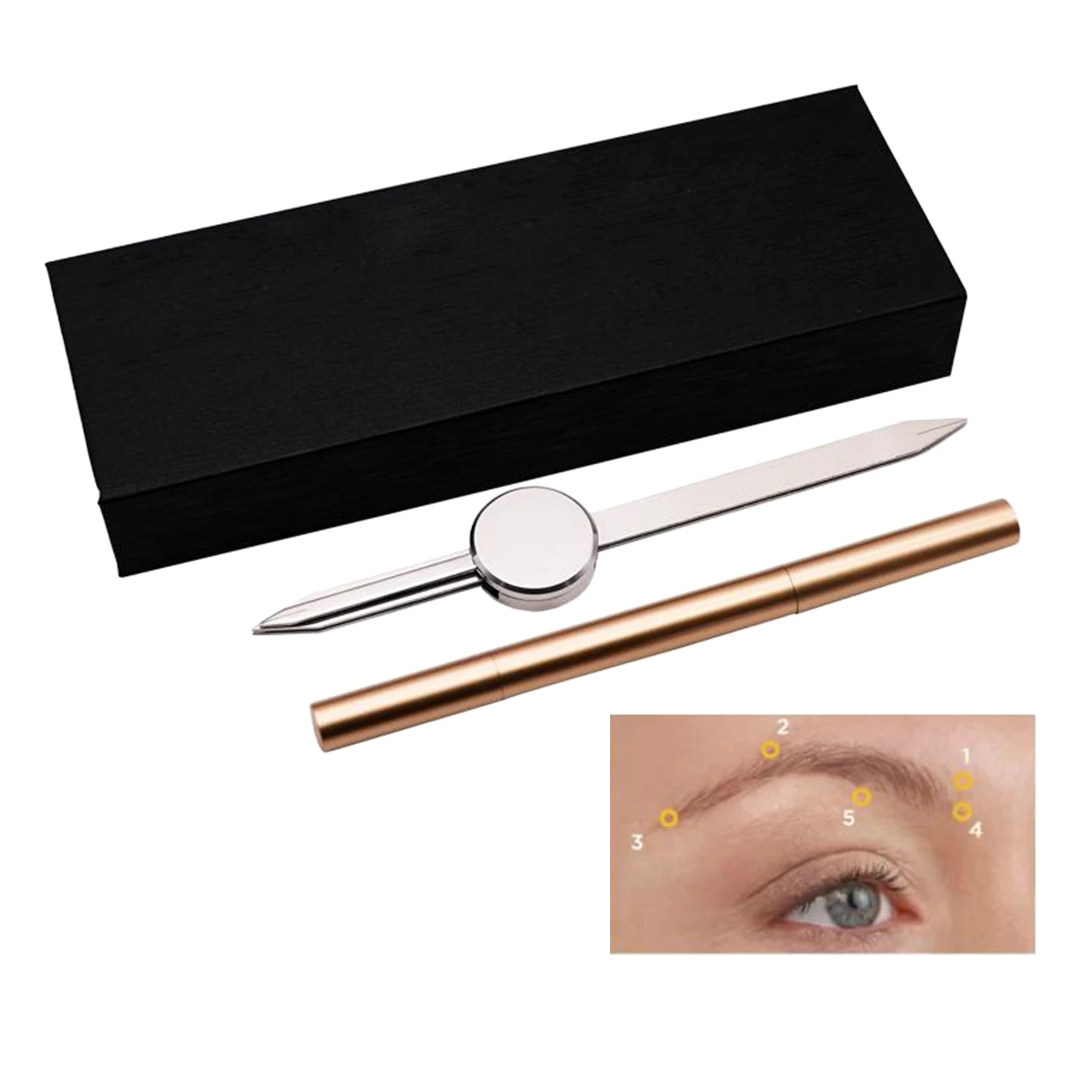 

Brows Contour Stencil Microblading Kit for Symmetrical Eyebrows Accesories, Black
