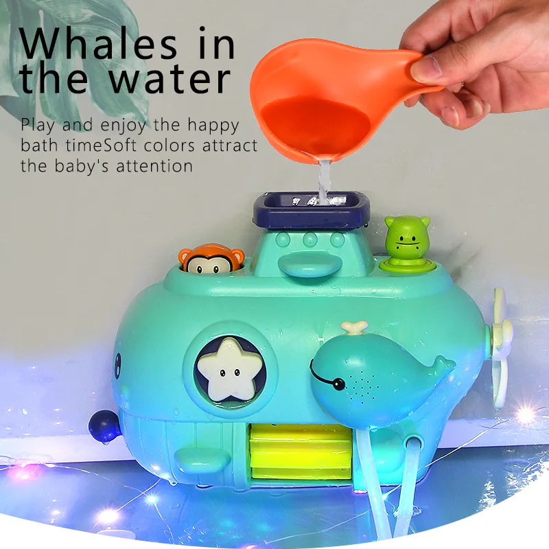 

Children Bathing Toys Whale Submarines Water Children Shower Water Spray Toys Swimming Pool Bathing Children's Toys