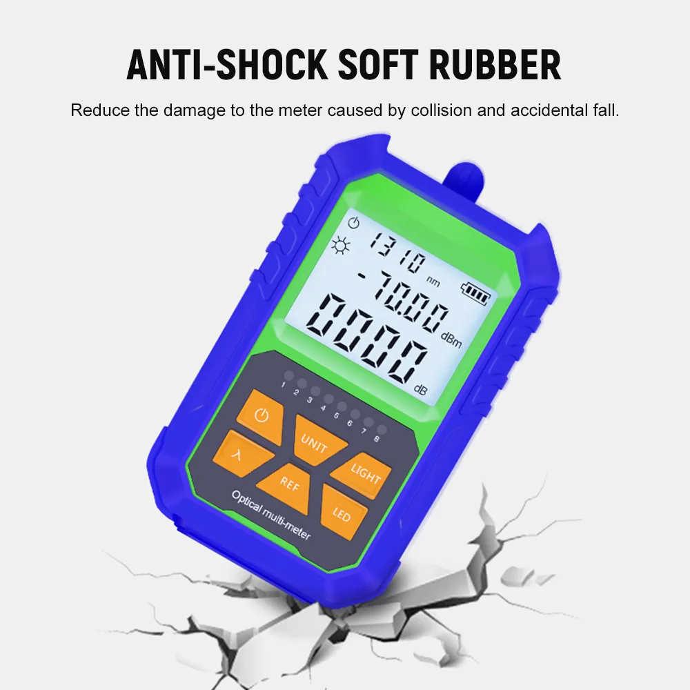 

Handheld Optical Power Meter -70~+3dBm Mini Optical Power Tester Portable Digital Light Power Meter 7 Optional Optic Wavelength