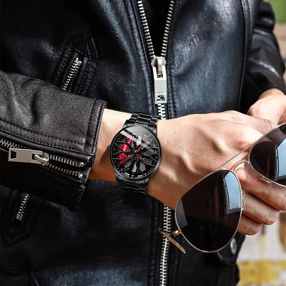 Часы наручные AMG мужские спортивные водонепроницаемые автоматические с колесами