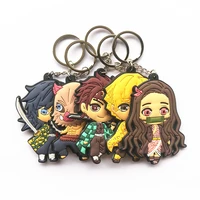 anime cartoon keychain demon slayer kimetsu no yaiba kamado tanjirou nezuko keychains key chain for girl cosplay jewelry gift