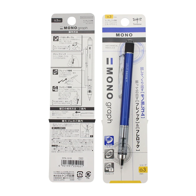 1pc TOMBOW MONO Graph Shake Out Lead Mechanical Pencil 0.5mm Cute Creative Modeling Student Stationery DPA-132 Neon/Pastel Color