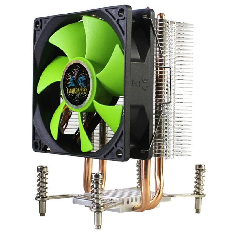 

LANSHUO CPU Cooler 2 Heat Pipes Ultra Quiet Cooler Fan CPU Radiator for LGA 2011 X79 X99 X299 (3Pin Single Fan)