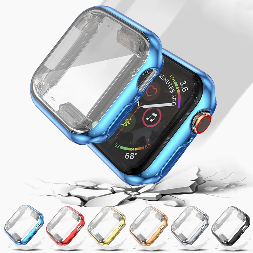 Чехол для Apple Watch 6 Series 5/4/3/2/SE 44 мм 40 42/38 защитный ТПУ чехол iWatch тонкий гибкий