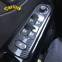 for renault captur 2015 2017 lhd abs carbon fibre inner armrest door window glass lift switch button panel accessories 4pcs