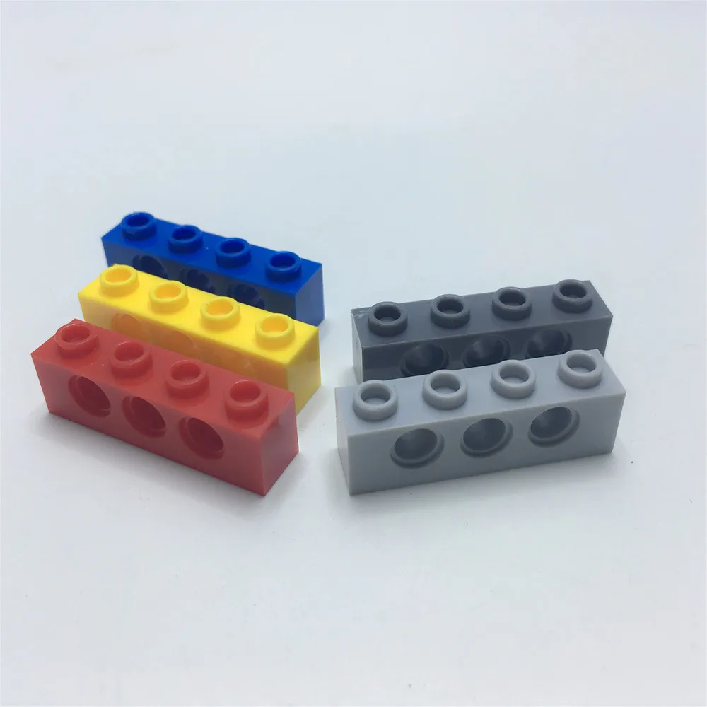 

100pcs Bulk Parts High-tech Bricks Liftarm Square Huller Convex Top Beam 1x4 with 3 Holes Building Blocks Toys for Children 3701