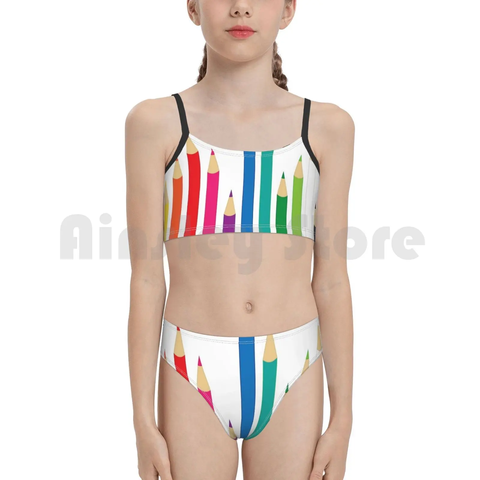 Цветные карандаши купальник бикини с подкладкой высокой талией | Женская одежда