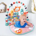 Игровой коврик QWZ для детей 0-12 месяцев, мягкий Развивающий коврик, музыкальные погремушки игрушек, игровой коврик для детей
