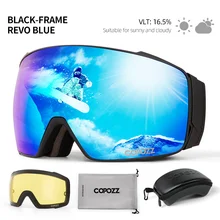 COPOZZ New Magnetic Polarized Ski Goggles Double lens Men Women Anti-fog Ski Glasses UV400 Protection Snowboard Skiing Eyewear