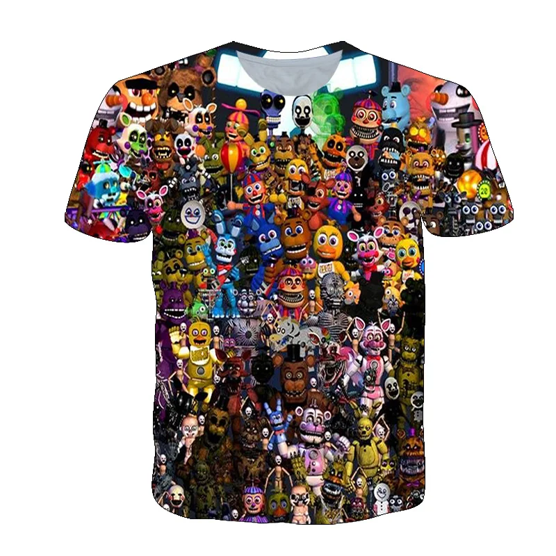 

FNAF 3D printed t-shirts Five Nights kids Birthday Gift t shirt Freddie todllers boys girls Casual Short Sleeve Children tshirt