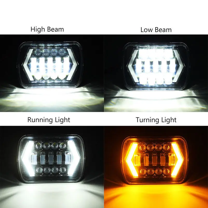 

Areyourshop 55W 7x6" 5X7" LED Projector Headlight Hi-Lo Beam Halo For Cherokee XJ Car Auto Accessories Parts