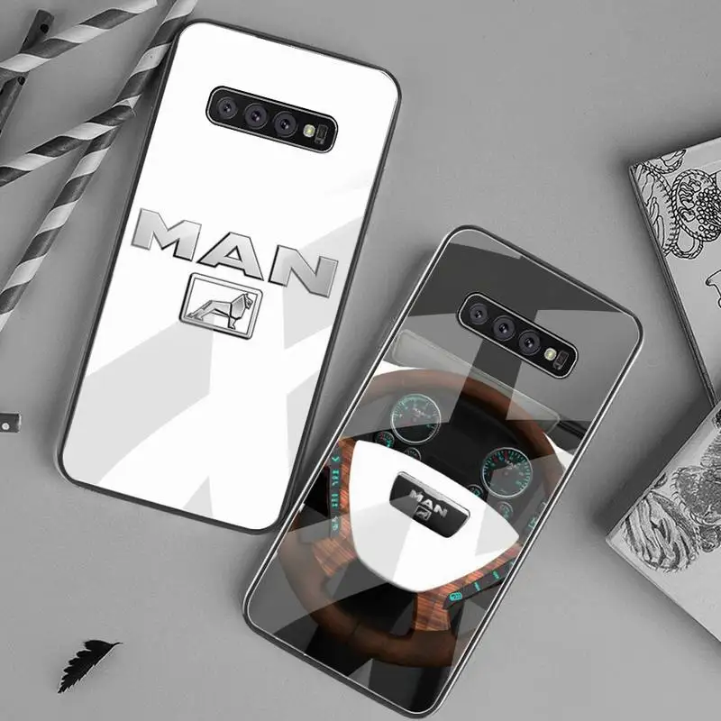 

USAKPGRT Luxury man trucks Phone Case Tempered Glass For Samsung S20 Plus S7 S8 S9 S10 Plus Note 8 9 10 Plus
