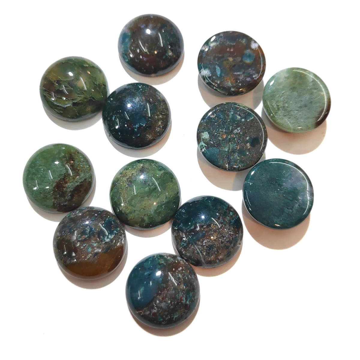 

20PCS Natural Stones India Agates Jade Stone Cabochon No Hole Beads for Making Jewelry DIY Ring accessories Scattered beads