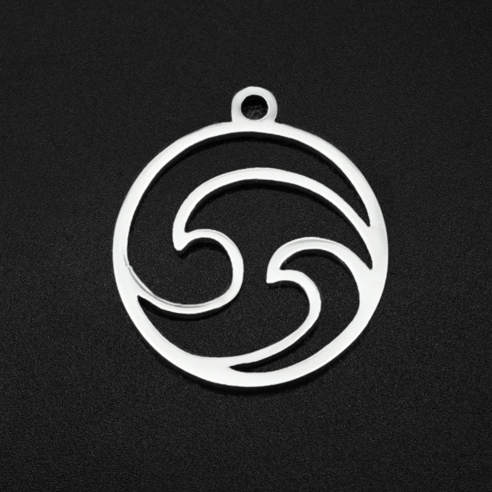 

5 шт./лот 14x12 100% нержавеющая сталь волна DIY ювелирные изделия Шарм Оптовая заводская цена никогда не выцветает для изготовления ожерелья Брас...