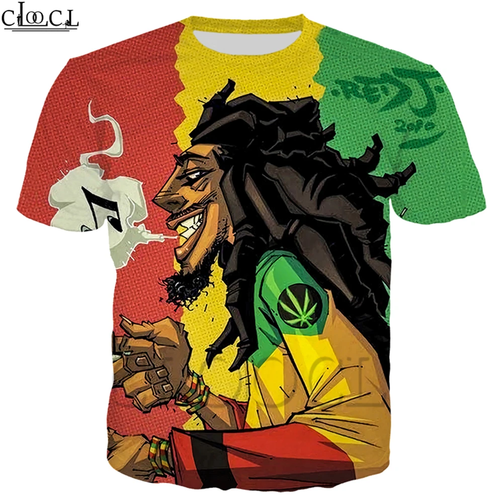 Популярная футболка CLOOCL с рисунком регги Боб Марли модная 3D для курения мужчин и