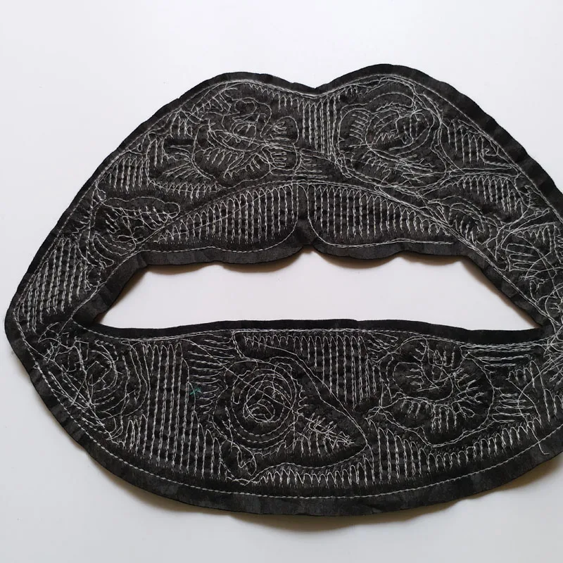 Модные Ретро блестящие нашивки для одежды сделай сам нашивка губ вышивка