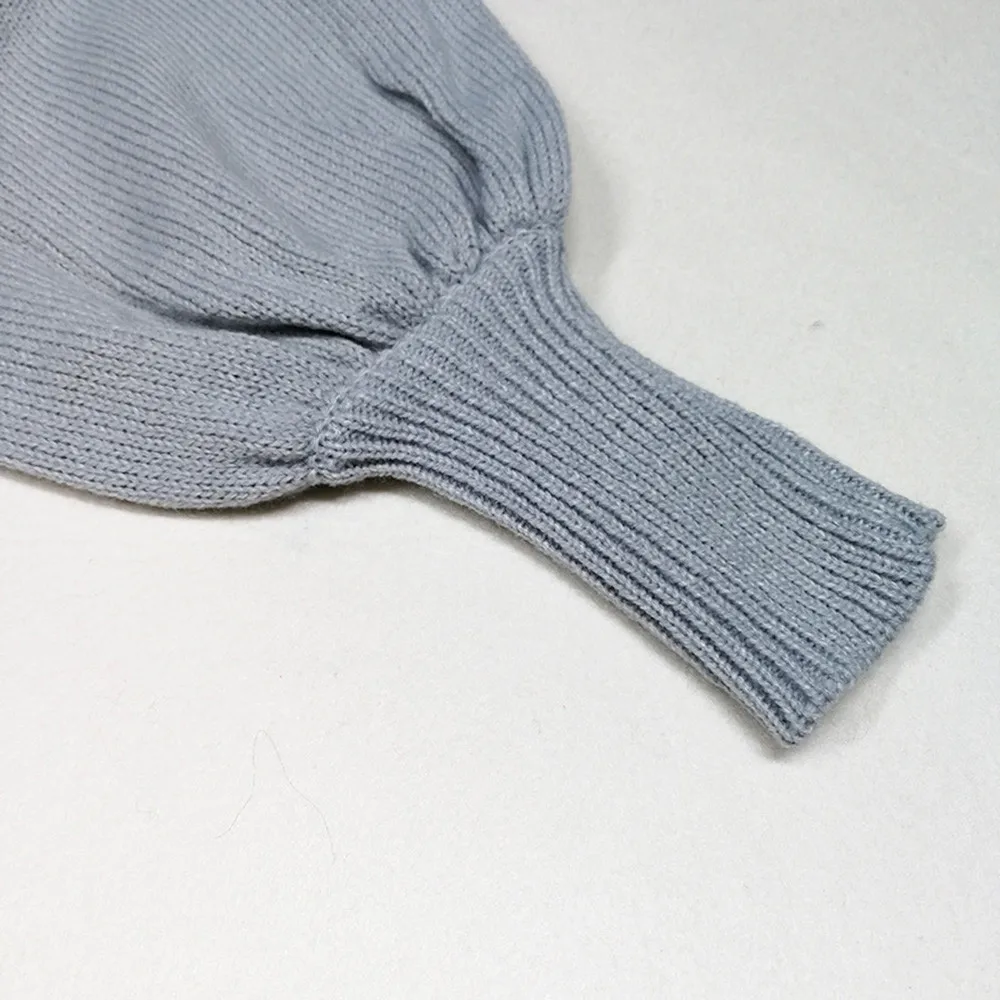 Женский длинный вязаный свитер-водолазка свободный однотонный пуловер