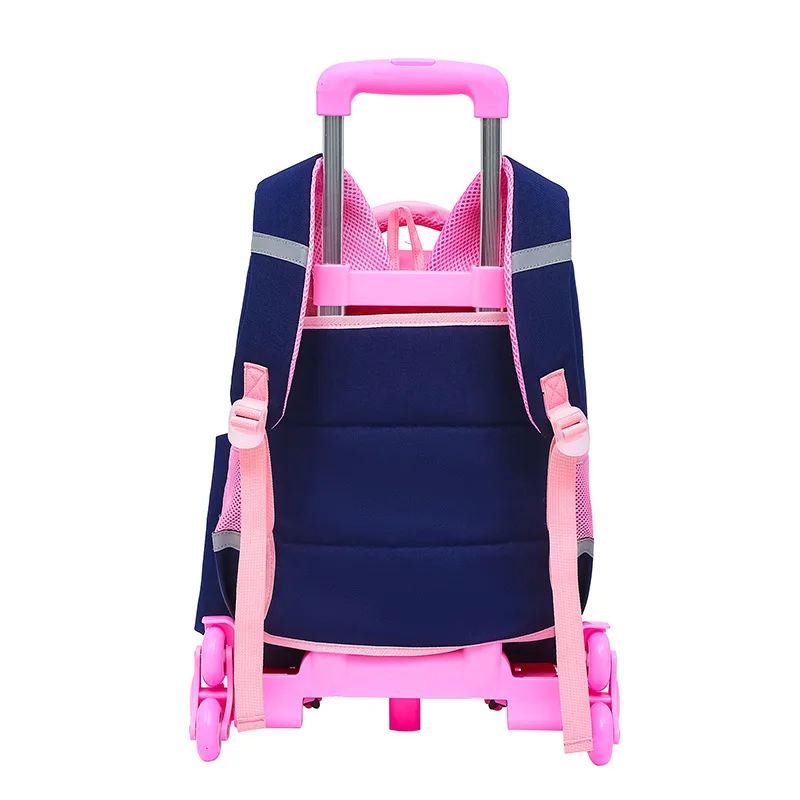 

Trolley School Bags 2/6 trolley school backpack Girls boys Backpack Wheels School Bags Detachable Children Rolling Backpacks