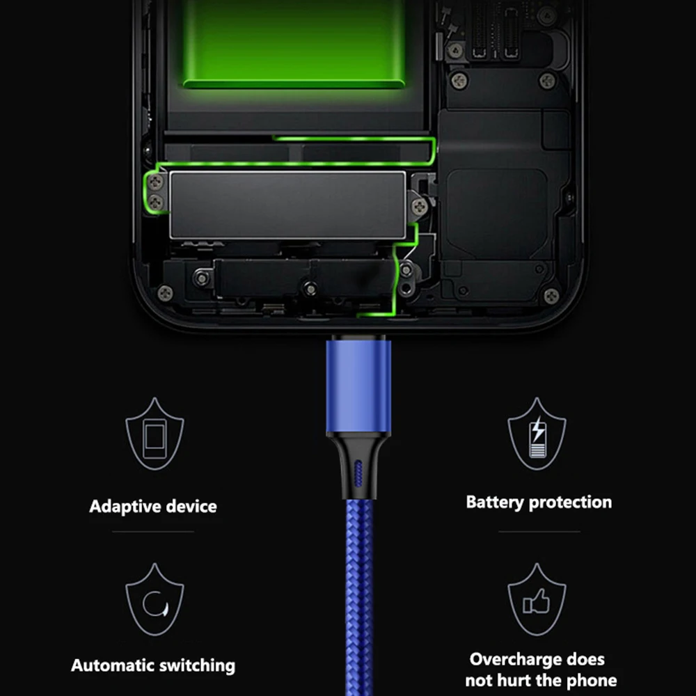 1,2 м 3 в 1 USB кабель для мобильного телефона Micro usb type C кабель зарядного устройства для iPhone кабель для зарядки многофункциональный Кабель зарядного устройства