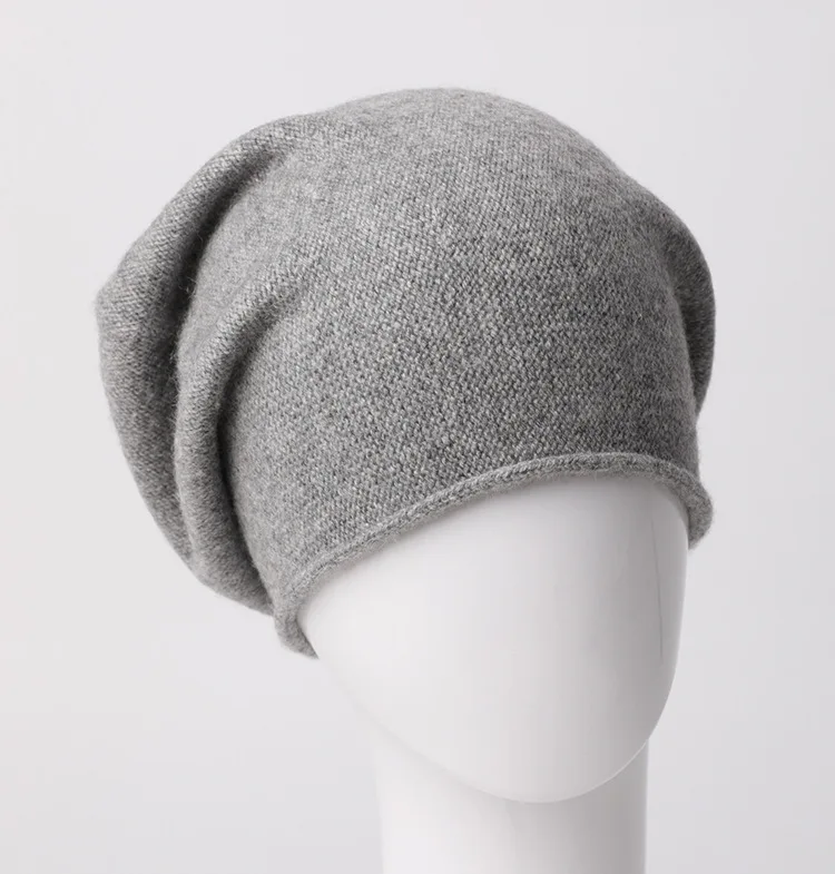 Зимняя кашемировая шапка для женщин Beanie хип хоп милые кашемировые шляпы, зимние шапки женский широкий берет-Боб Gorro Feminino