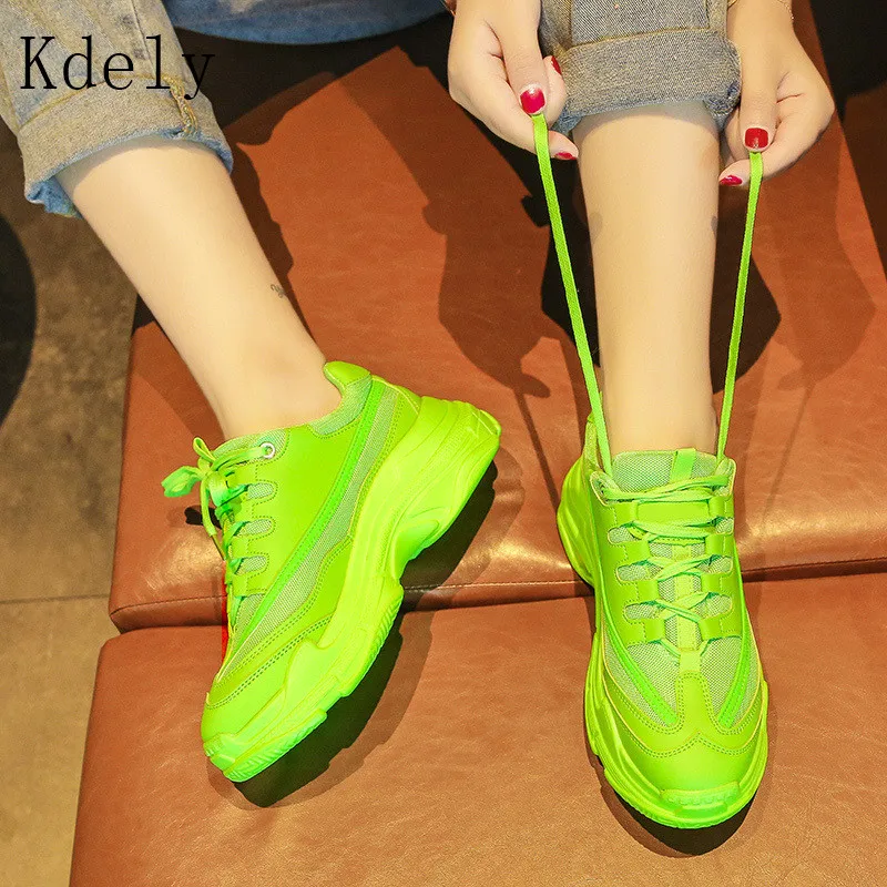 Женские кроссовки на платформе Белые Повседневные желтая повседневная обувь