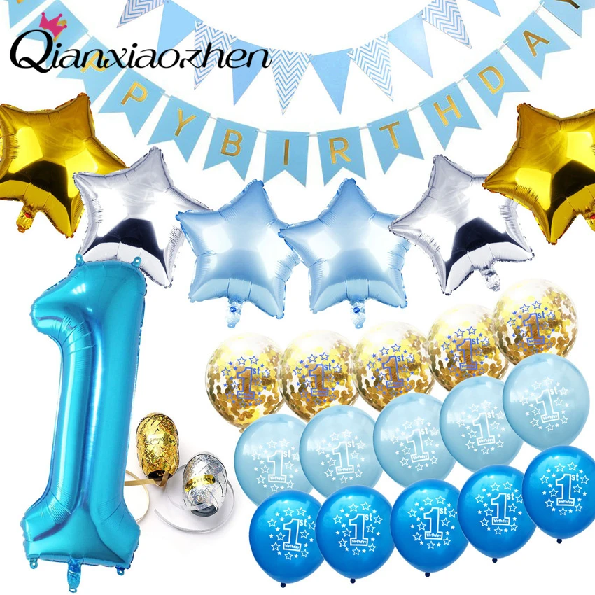 

Qianxiaozhen 1st Birthday Decoration Baby Shower Balloons 1 Birthday Baby Shower Girl Boy Birthday Balloons Baby 1 Birthday