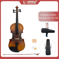 lommi 44 34 12 14 18 violin maple scroll fingerboard pegs aluminum alloy tailpiece wrosin bow violin case vintage style
