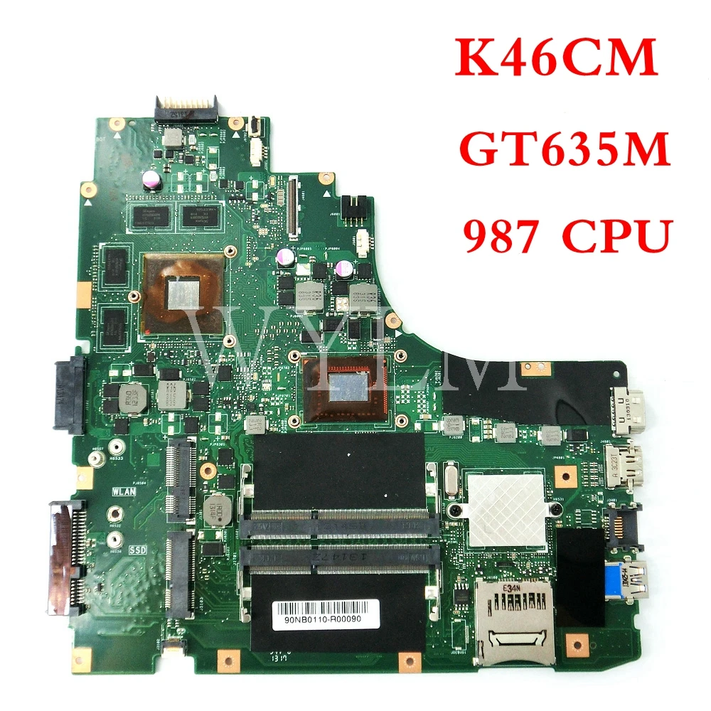 

Материнская плата для ноутбука K46CM с 987CPU GT635M 2GB Материнская плата ASUS A46C K46C K46CB K46CM 100% протестирована работает хорошо