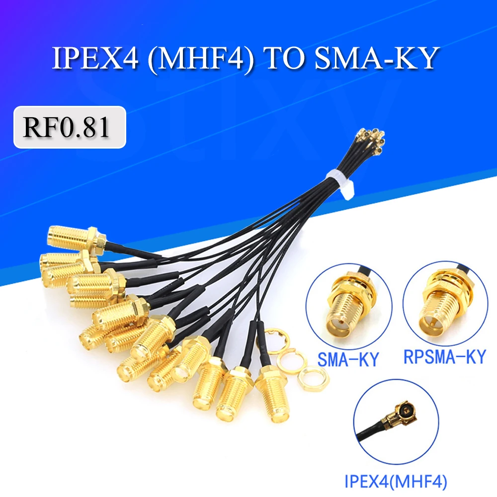 5 шт. кабелей соединителя SMA женский на IPEX4 IPX4 MHF4 RF0.81 антенна RG0.81MM сборка RP-SMA-K.