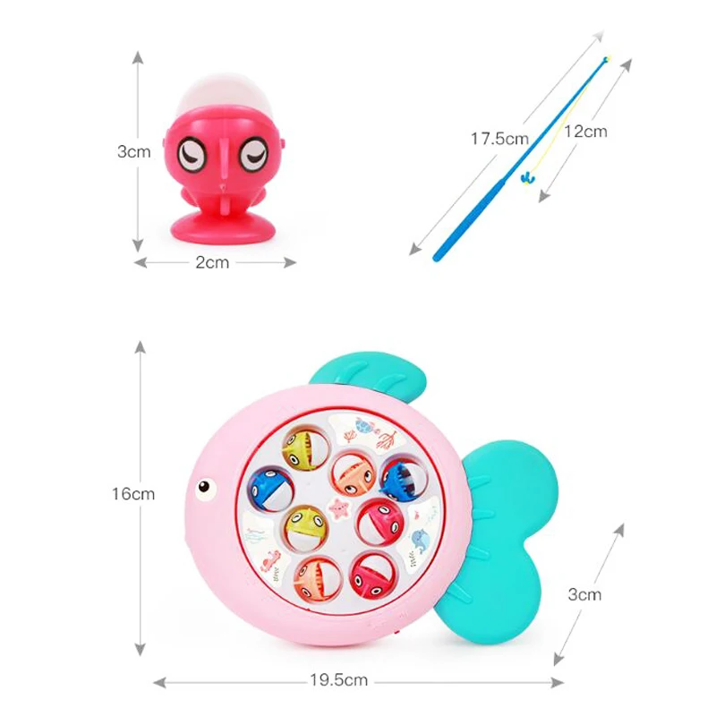 

1Set Kids Rotating Electric Magnetic Music Fishing Outdoor Games Educational Toys for Children Fishing Sports Summer Funny Gifts