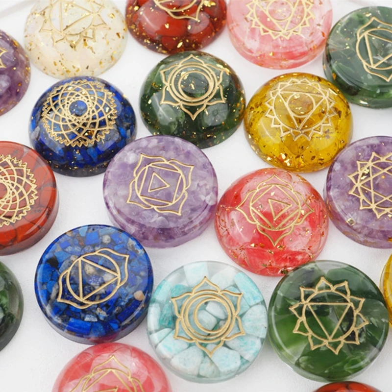 

Epoxy Resin Mold Seven Chakras Hemisphere Round Silicone Mould DIY Crafts Jewelry Making Tools