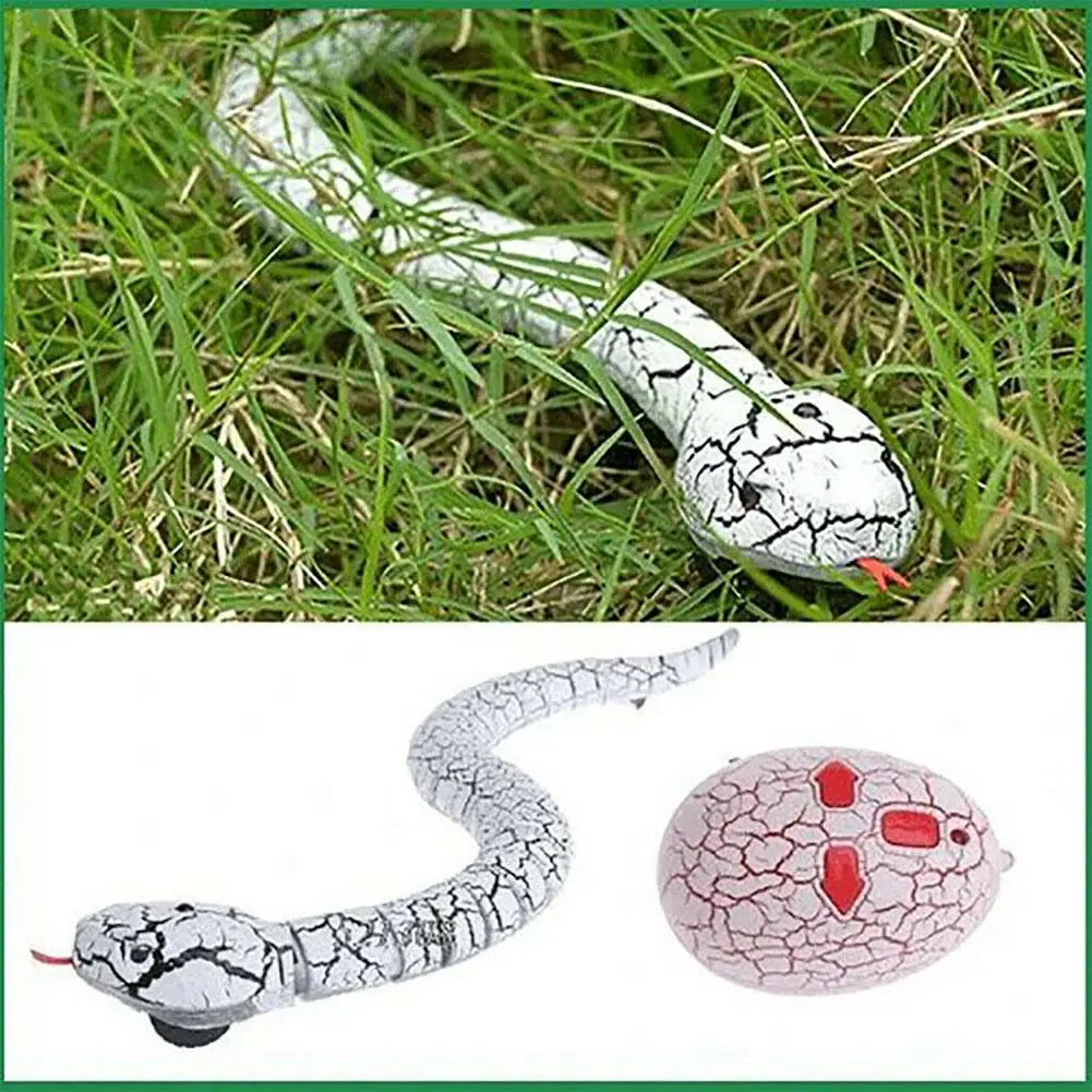 Serpiente de juguete con Control remoto por infrarrojos para ni&ntilde;os, serpiente, gato, huevo, Cascabel, truco de Animal terror&iacute;fico, juguetes divertidos, regalo novedoso-3