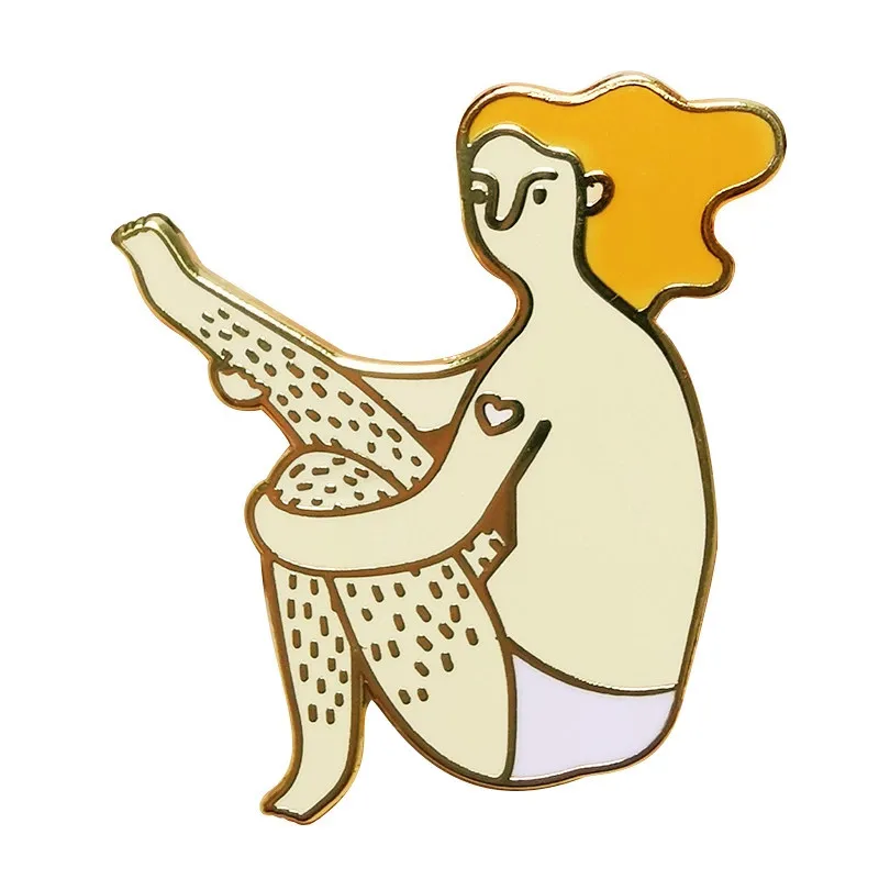 Мне нравятся ноги! Женская Брошь в виде пушистой феминистской фигуры Ginger Girl броши