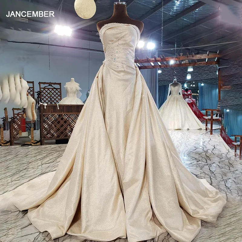 

HTL1870 Atmospheric Luxury Sequined Beaded Crystal Strapless With Sleeveless Evening Dress 2020 Party Dresses