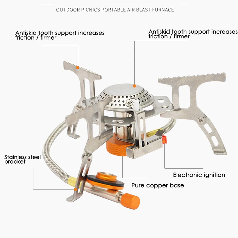 Портативная уличная газовая плита для кемпинга утолщенная Высококачественная