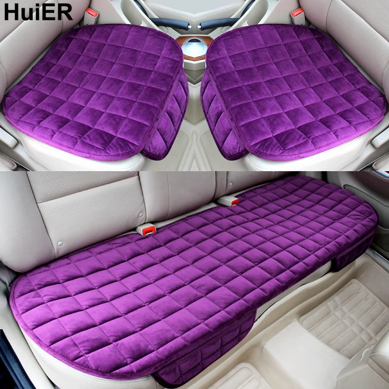 Чехлы на сиденья автомобиля HuiER Плюшевые 4 цветов квадратные Защитные чехлы для