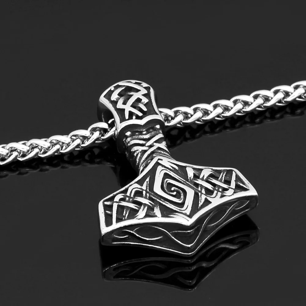 Мужское ожерелье с подвеской из нержавеющей стали Viking скандинавский Молот Тора