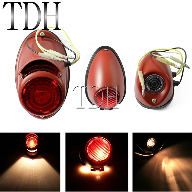 3 шт. хромированные/красные задние стоп сигналы в стиле ретро| |