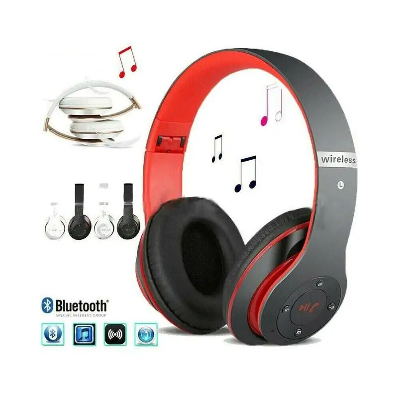 Складные беспроводные наушники с поддержкой bluetooth, TF карта, шумоподавление, беспроводные стерео гарнитуры, наушники с микрофоном