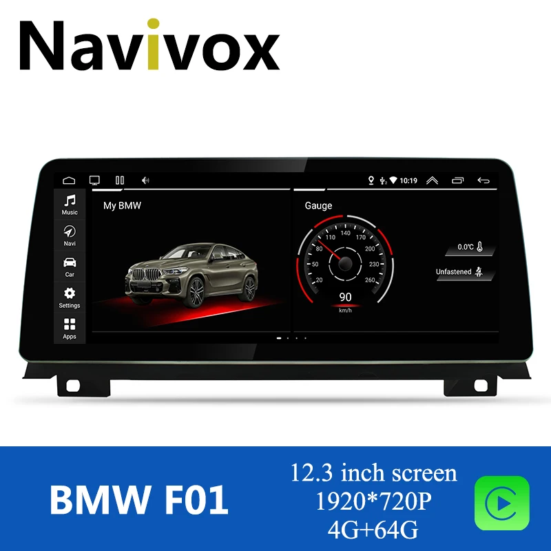 Navivox 12 3 дюймовый Android 10 автомобильный радиомонитор для BMW 7 серии F01 F02 CIC NBT 2006-2015