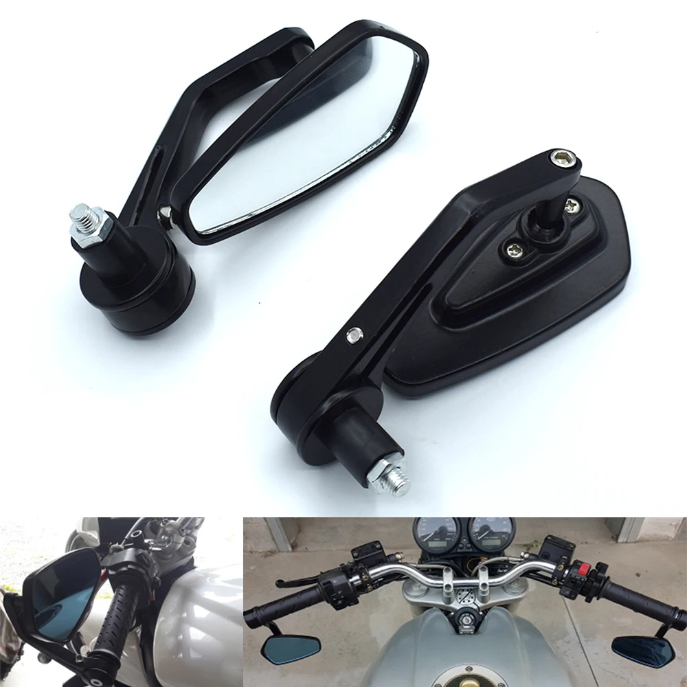 Универсальный мотоцикл Ручка Бар Конец Зеркало Черный 7/8 &quot22 мм для Suzuki yamaha Honda