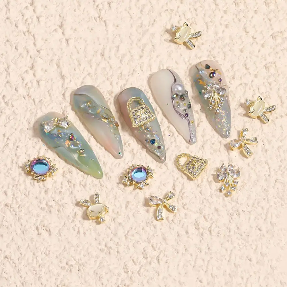 Украшения для ногтей из циркония галстук-бабочка милый кролик блеск модное