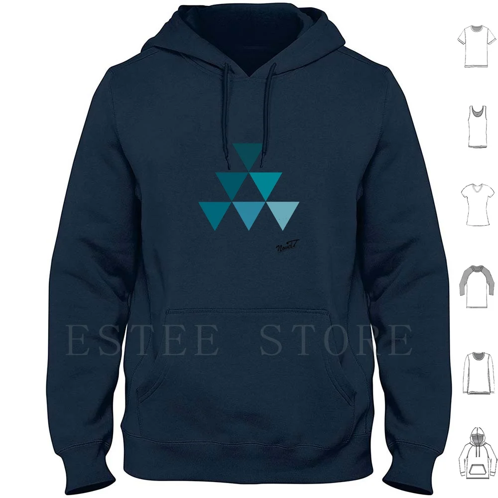 

Pyramid Blue Hoodies Long Sleeve Geometric Simple Clean Stylish Interlocking Shape Modern